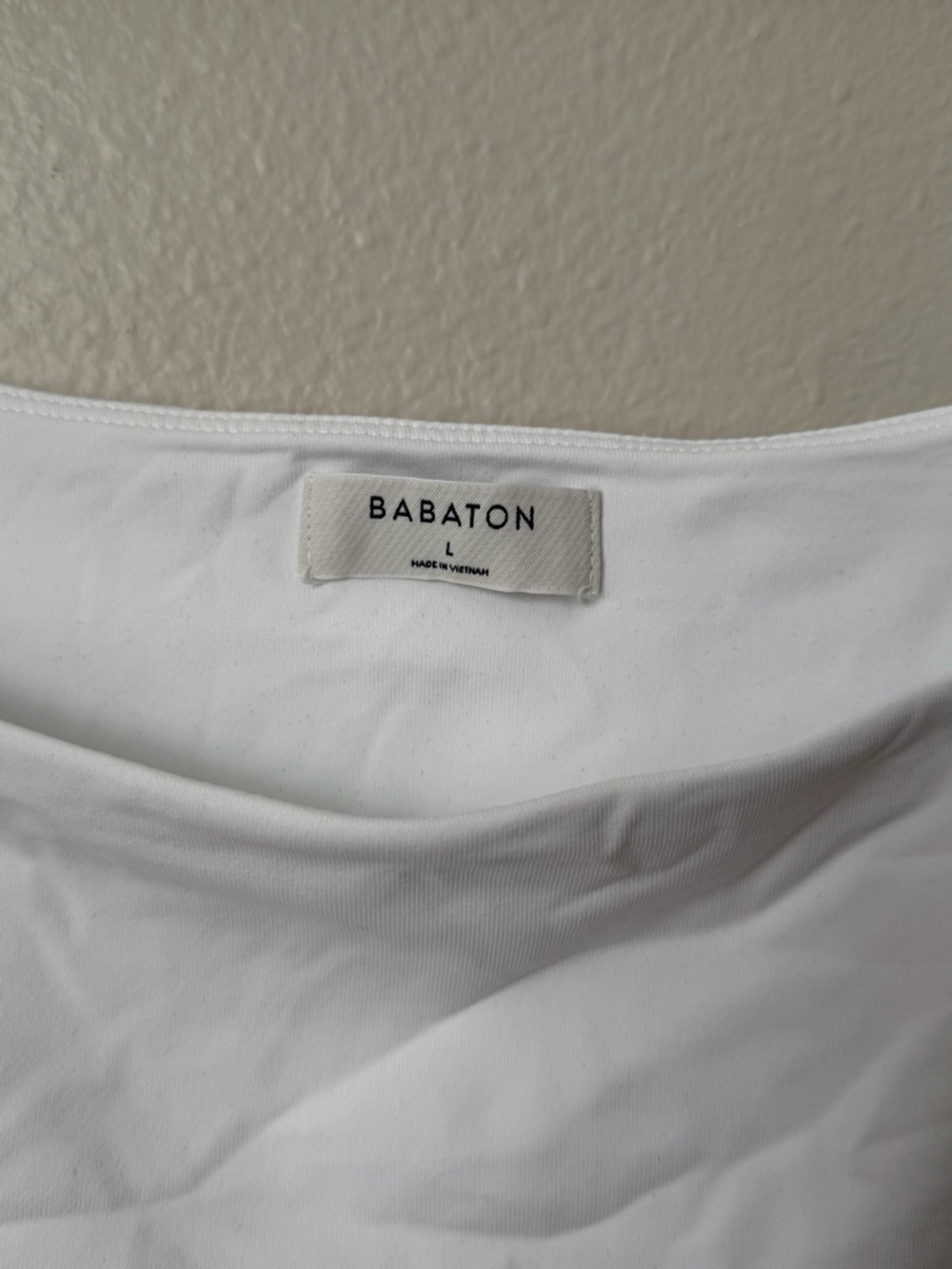Babaton Aritzia White Contour Square Neck Bodysuit Minimalist Large - Picture 4 of 6
